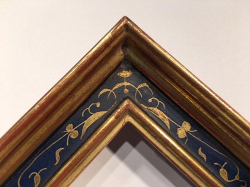 Sgraffito picture frame with Gold leaf