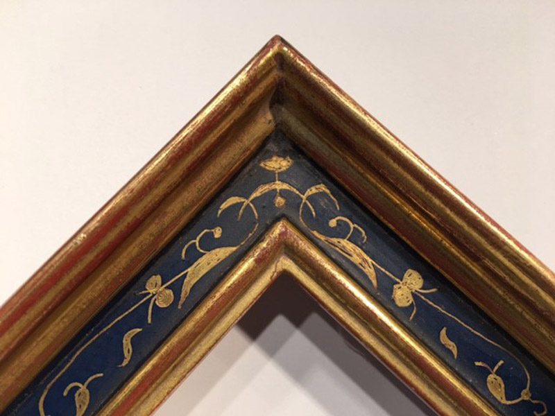 Sgraffito picture frame example (blue)